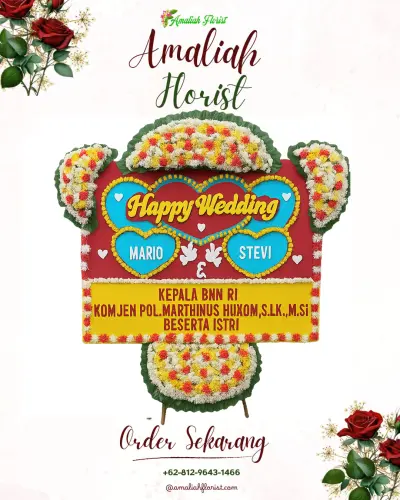 Karangan Papan Bunga Pernikahan di Pejeng Kawan